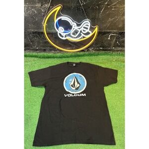 Volcom Stone‎ Shirt Men's Large L Short Sleeve Graphic Logo Crew Neck Black